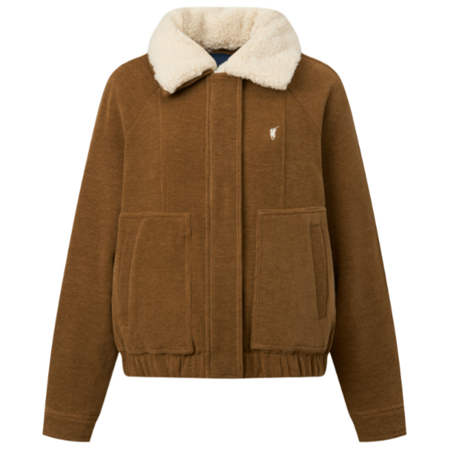 POLOWALK女式2025冬季新品复古翻领夹克外套