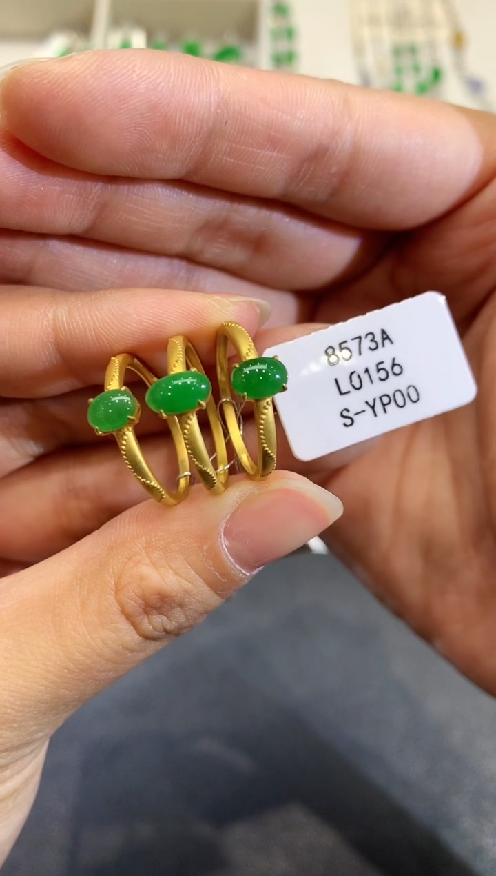【闪购商品】翡翠戒指18K金镶嵌L0156多样性发其一