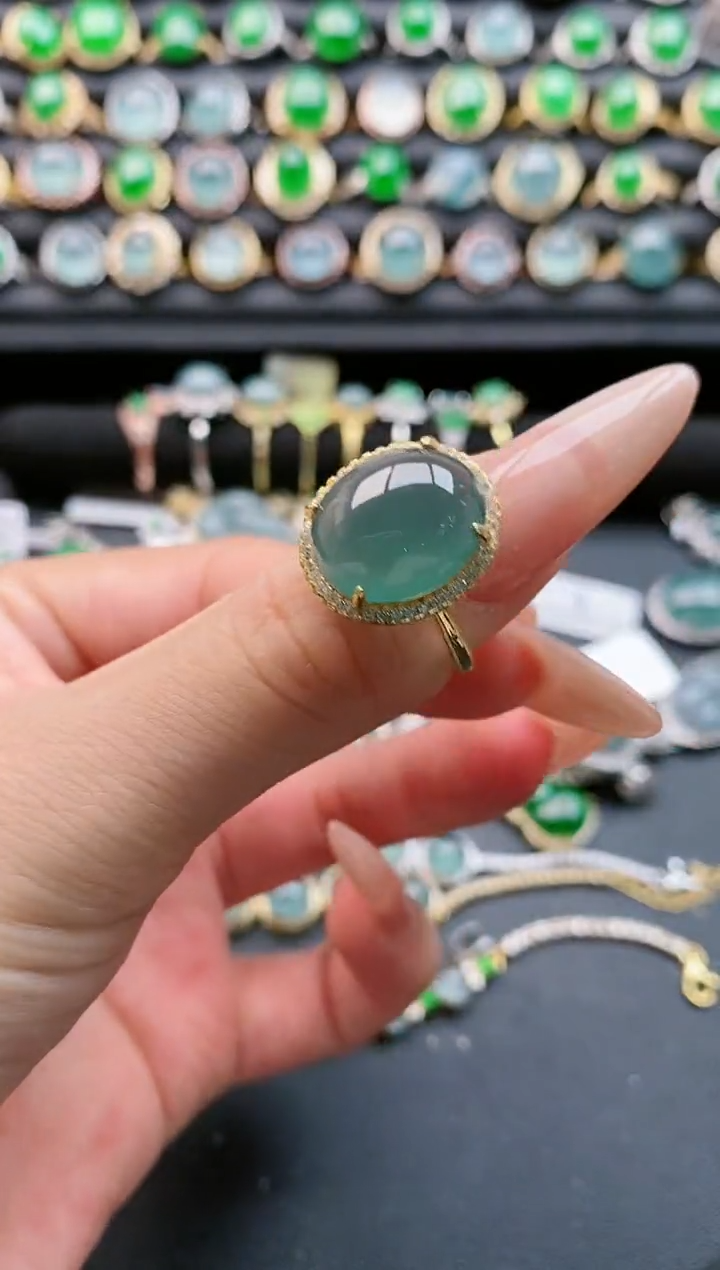 【闪购商品】翡翠戒指银S925镶嵌111111