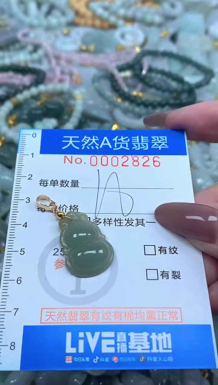 颈饰未镶嵌翡翠净货挂件-2826