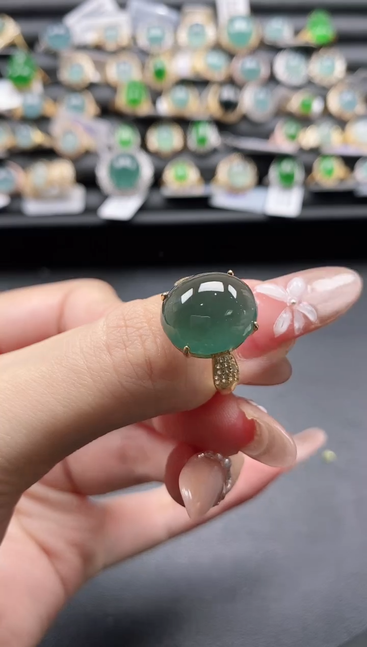 【闪购商品】翡翠戒指银S925镶嵌1111