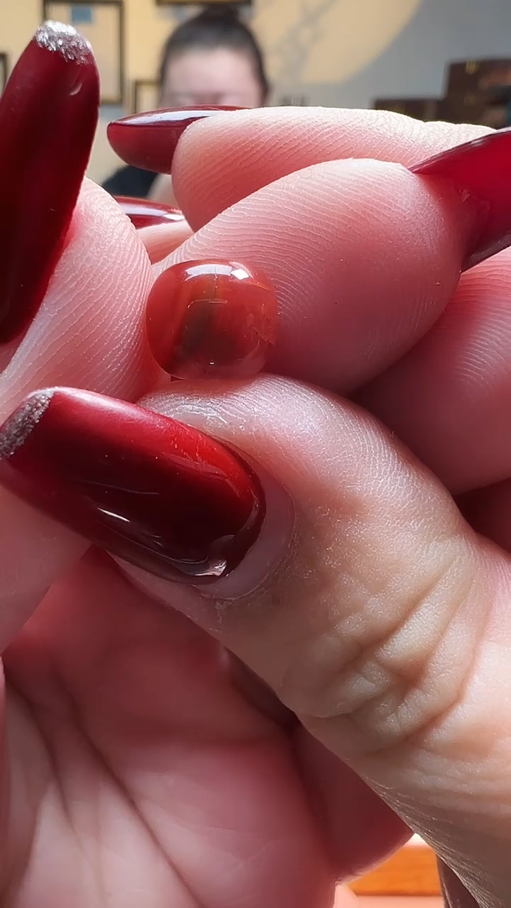 未镶嵌配珠南红玛瑙9mm左右火焰纹老型单珠