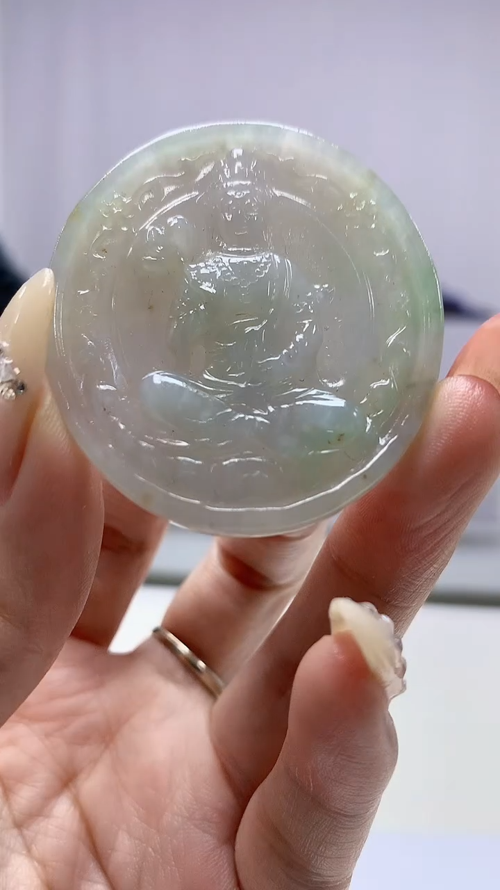 【闪购商品】定制翡翠未镶嵌3916DD-毛货挂件40