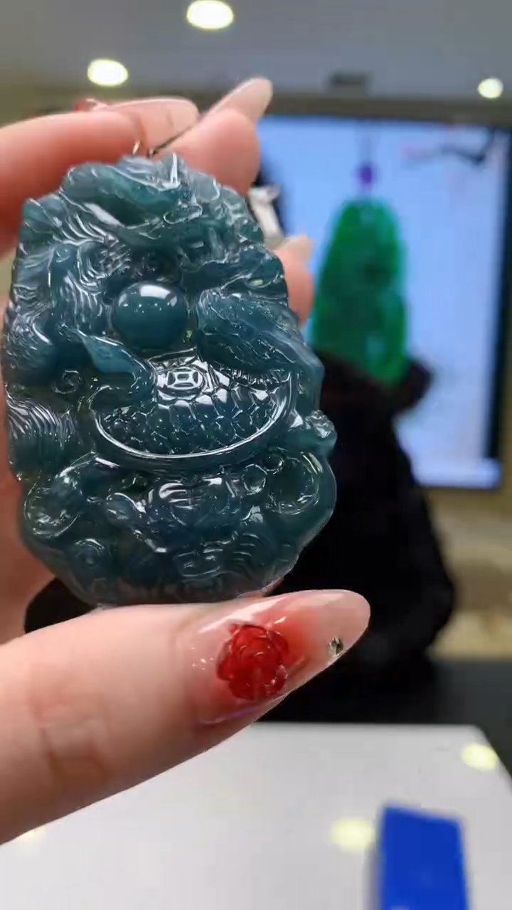 【闪购商品】定制翡翠未镶嵌1026ry-毛货挂件43