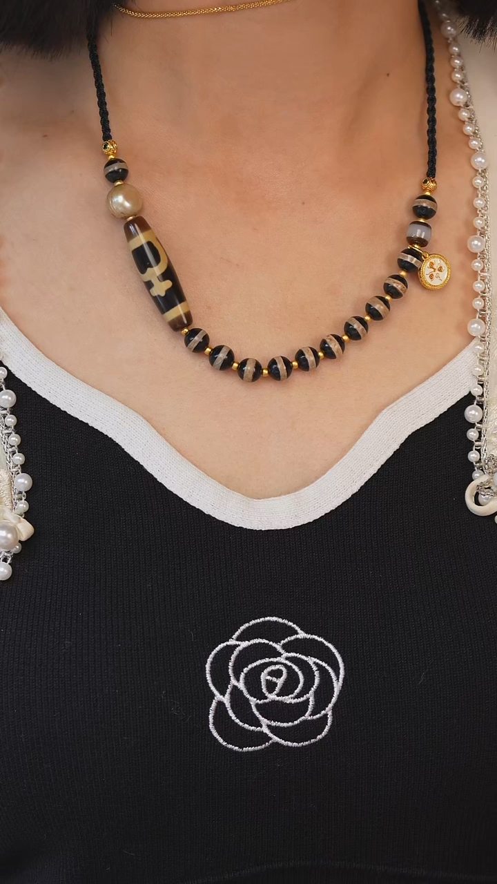 玛瑙/玉髓（覆膜）颈饰未镶嵌宝瓶一线项链