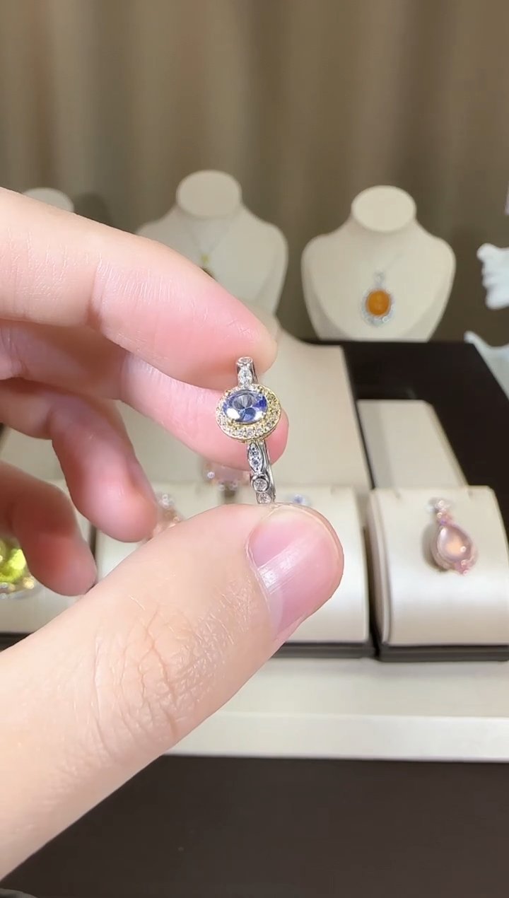 【闪购商品】坦桑石戒指银S925镶嵌戒指