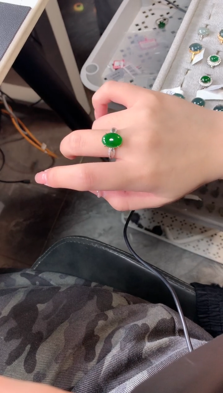 【闪购商品】翡翠戒指银S925镶嵌613245124