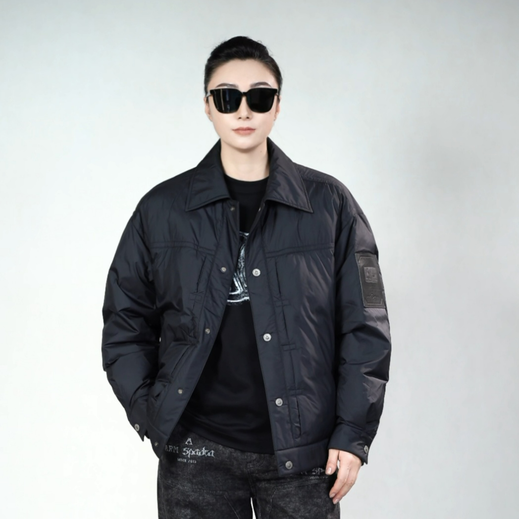 黑桃A系列男士时尚羽绒衬衫55YR237冬季时尚男装轻奢保暖羽绒服