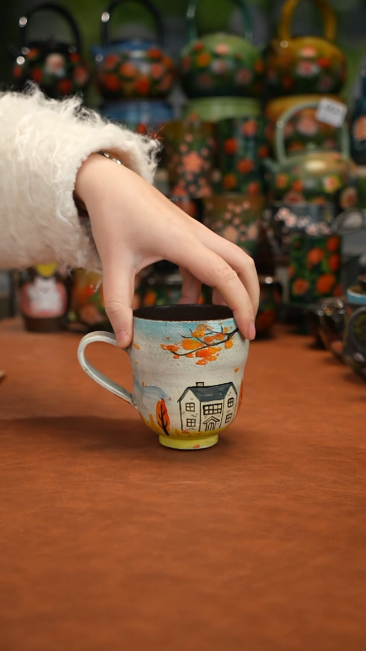 油画   釉下彩  杯子