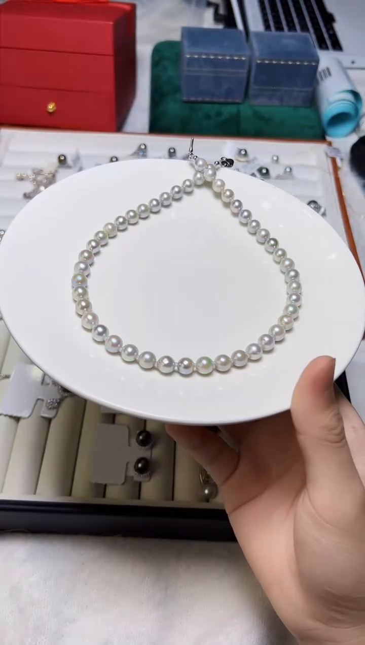 【闪购商品】海水珍珠项链银S925镶嵌55