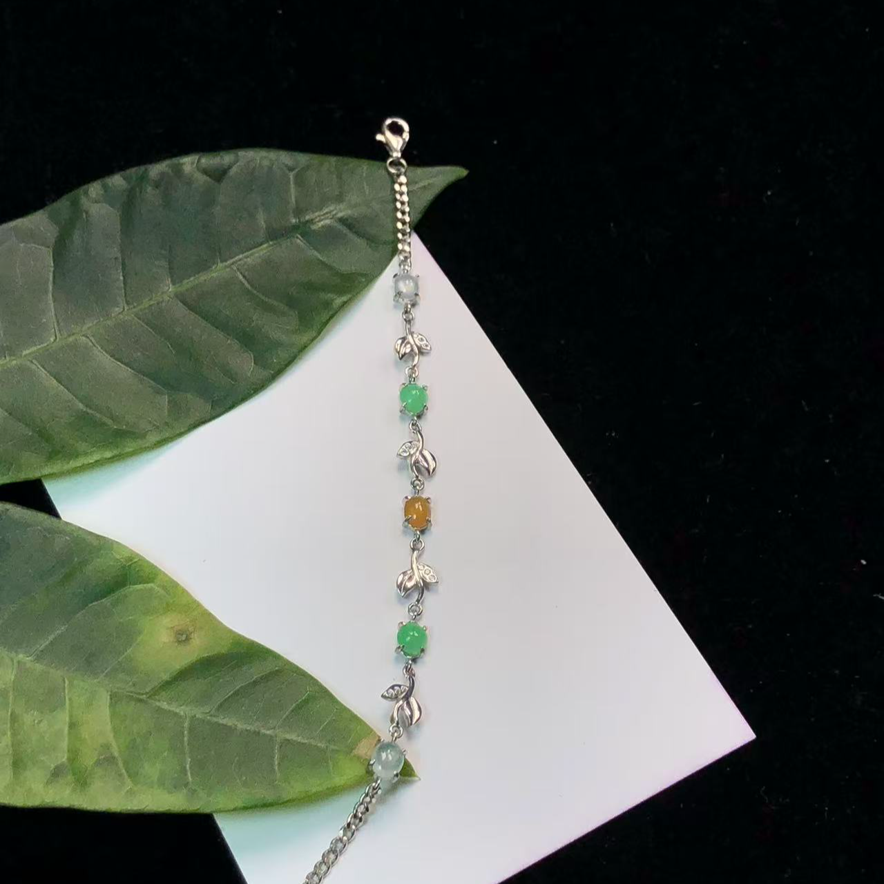 纯A缅甸翡翠多宝手链轻奢时尚