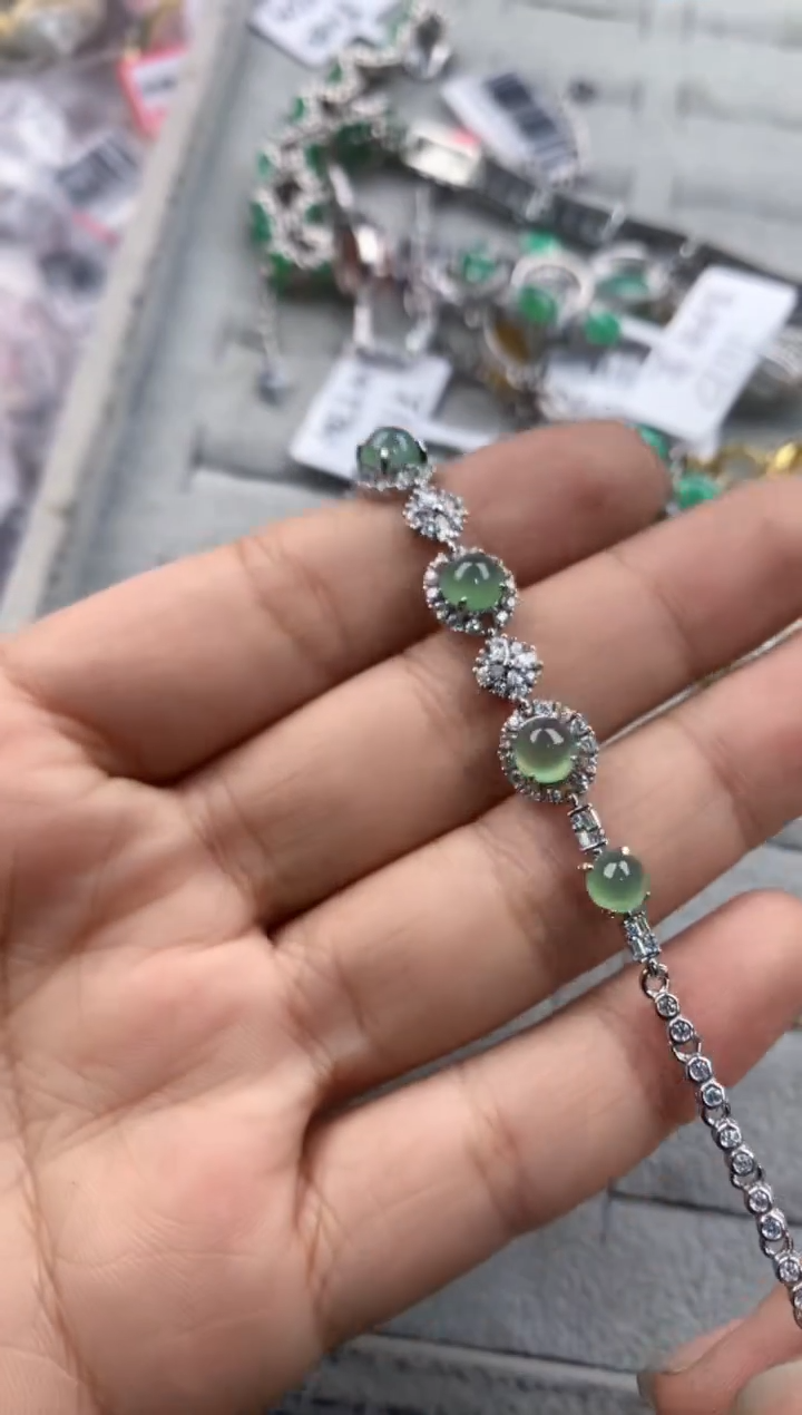 银S925镶嵌戒指翡翠3333----8