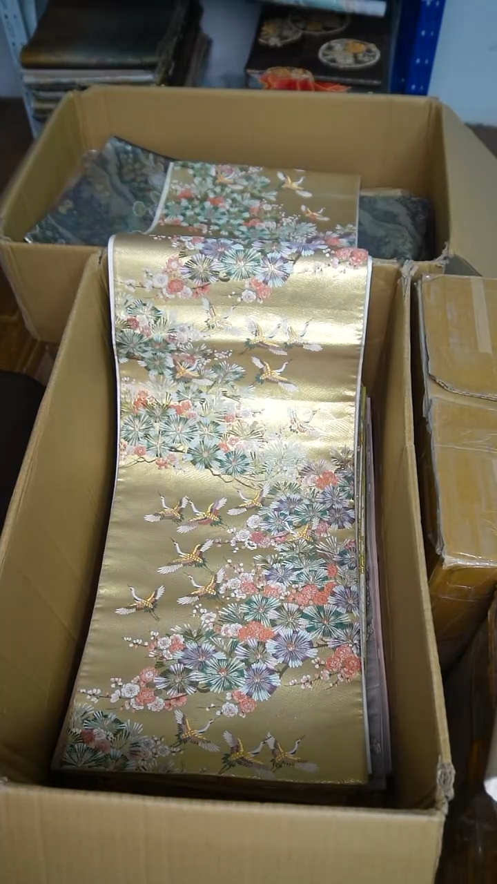 织绣11本泥箔松树仙鹤