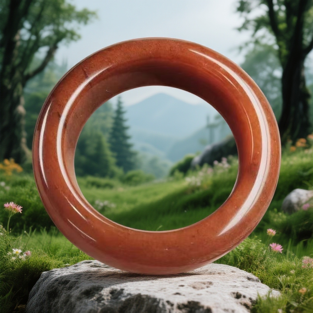 佘太翠红石英质玉手镯高端复古常规镯型珠宝饰品