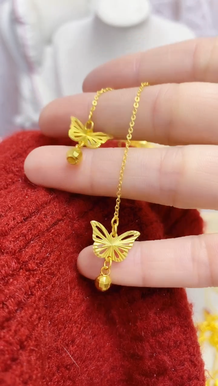 合金无106蝴蝶耳线