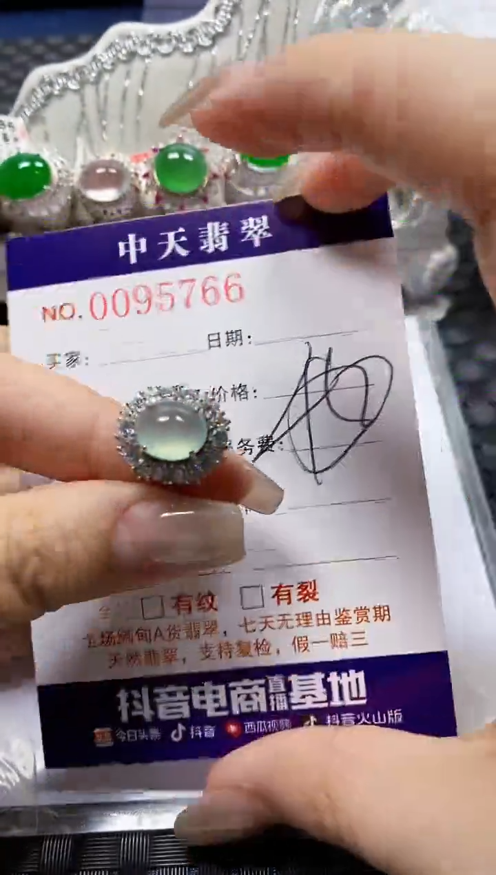 【闪购商品】翡翠戒指银S925镶嵌5766