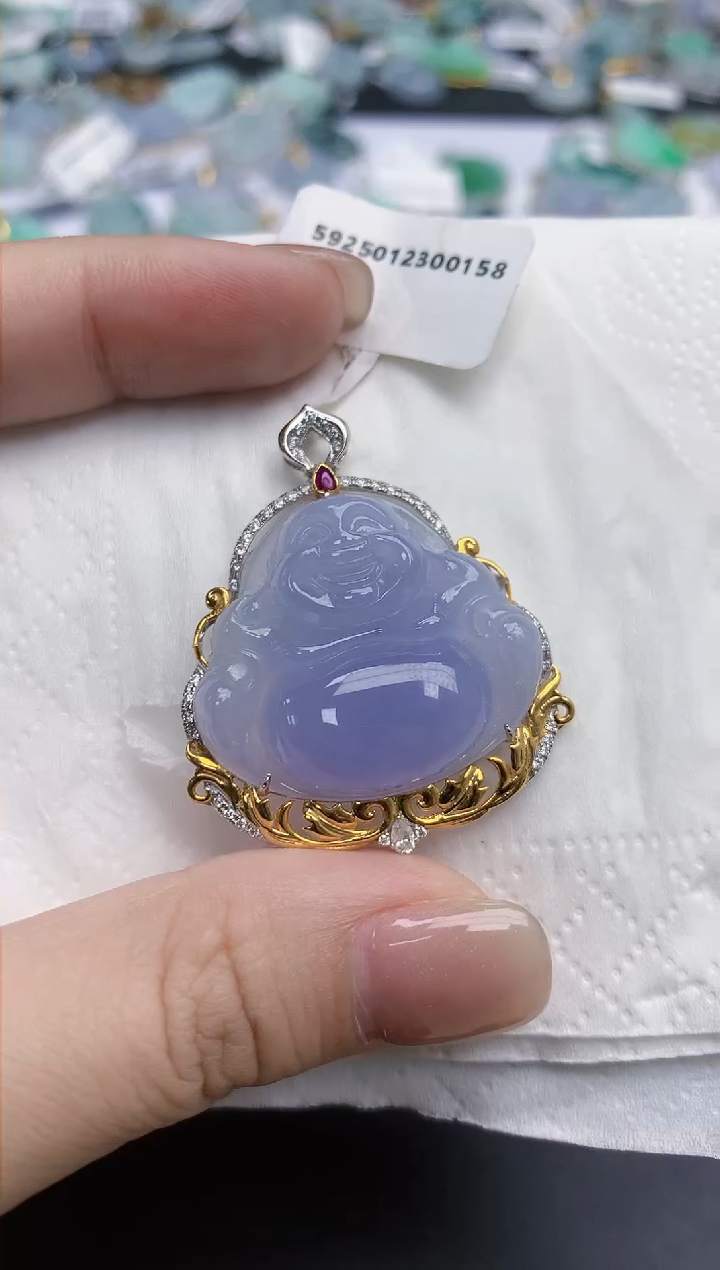 【闪购商品】翡翠颈饰18K金镶嵌天然缅甸翡翠A货