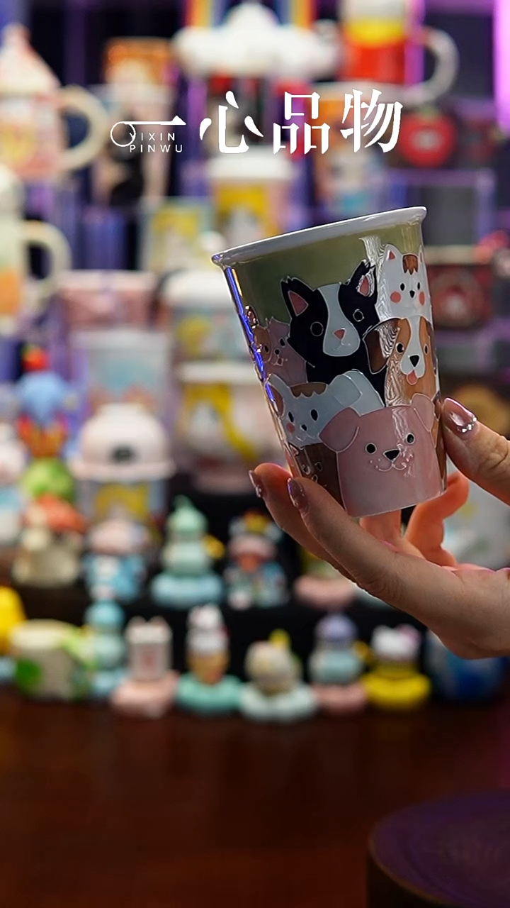 杯子瓷Y116景德镇手工手绘杯子