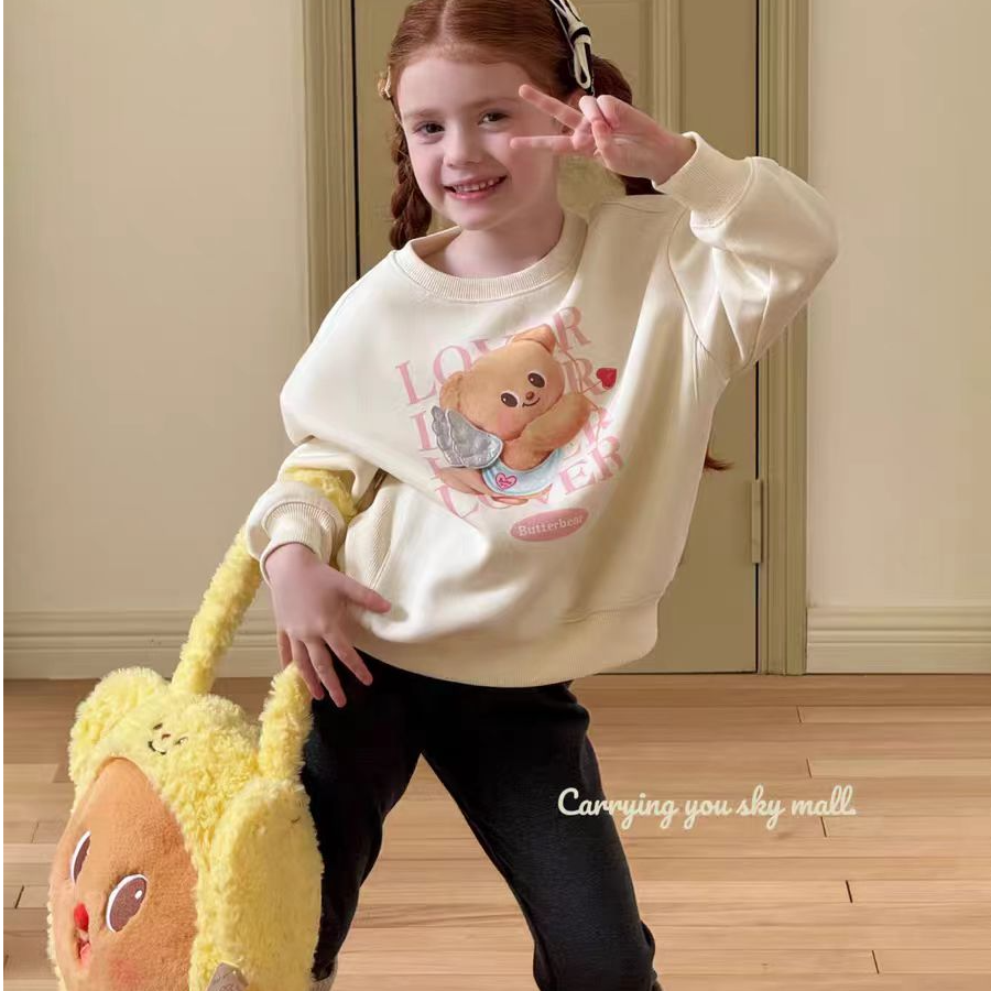 天空之城•25秋~时尚黄油小熊休闲卫衣71004杏色11-22