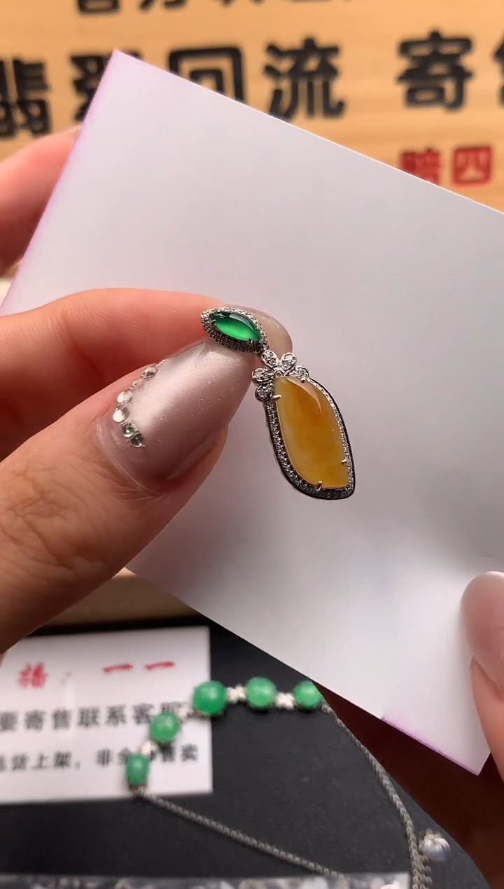 【闪购商品】翡翠颈饰18K金镶嵌10125618