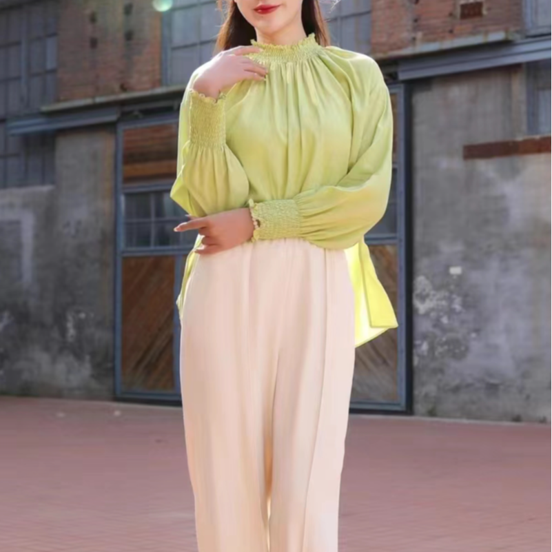 闪闪兒 浪**凡时尚洋气气质百搭设计感天丝小衫44001