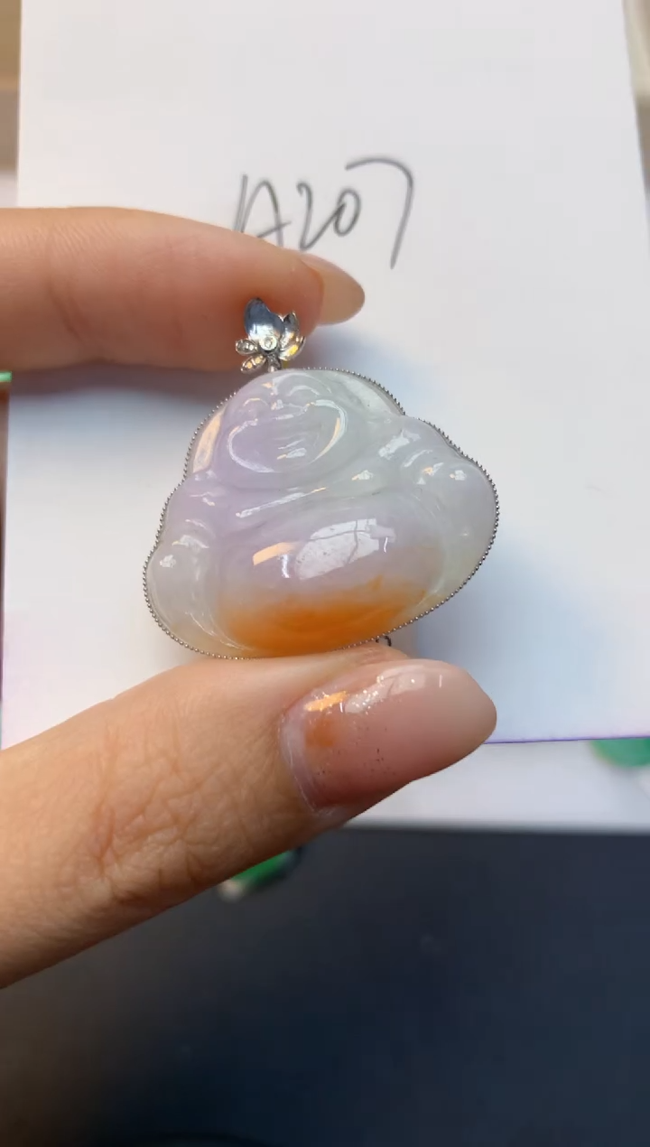 颈饰18K金镶嵌翡翠天然A货缅甸翡翠百元以上9元证书费自理