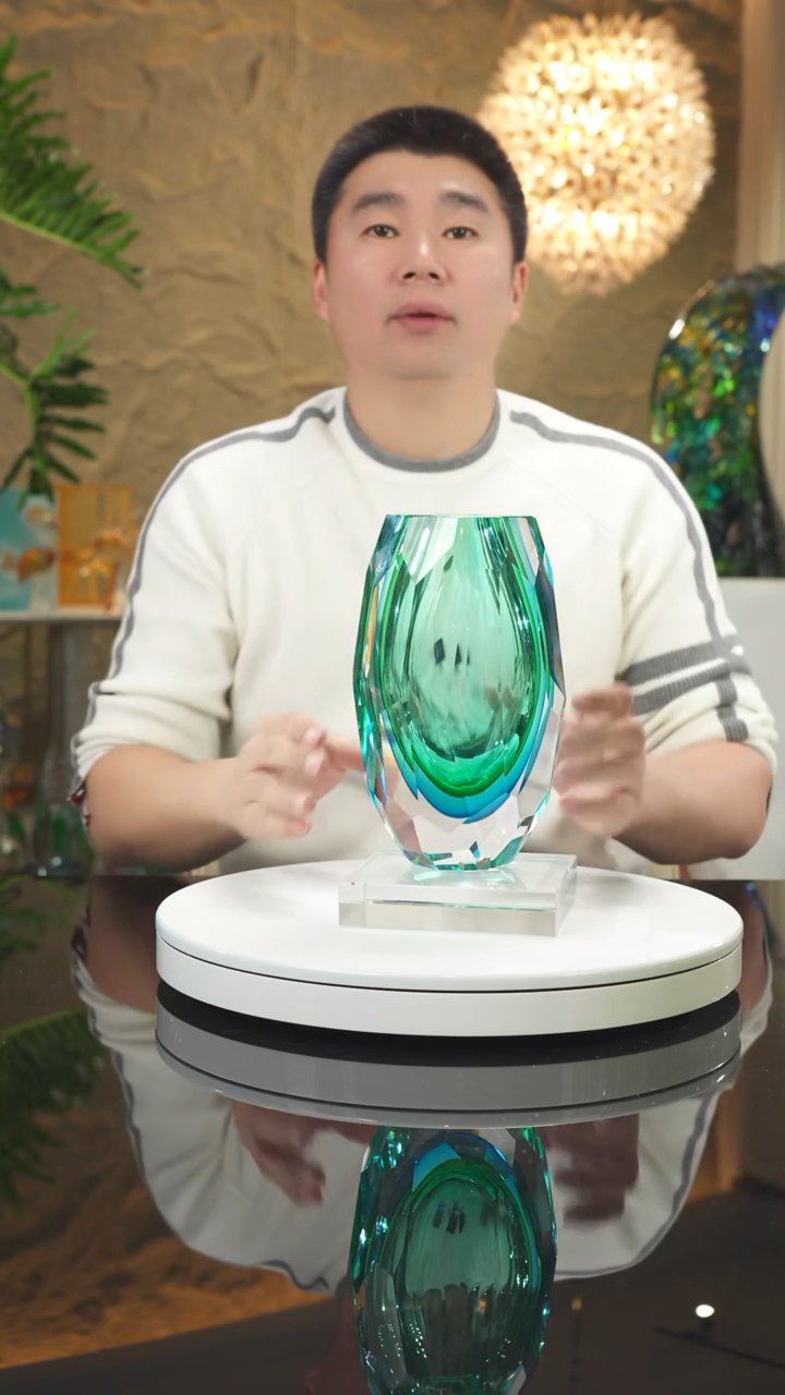 【闪购商品】摆件福利蓝绿切面花瓶