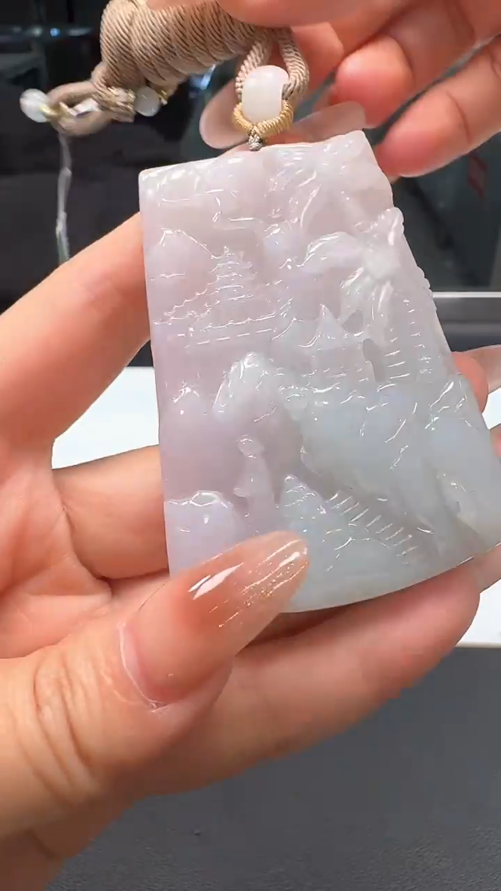 【闪购商品】翡翠颈饰未镶嵌山水牌1353/114