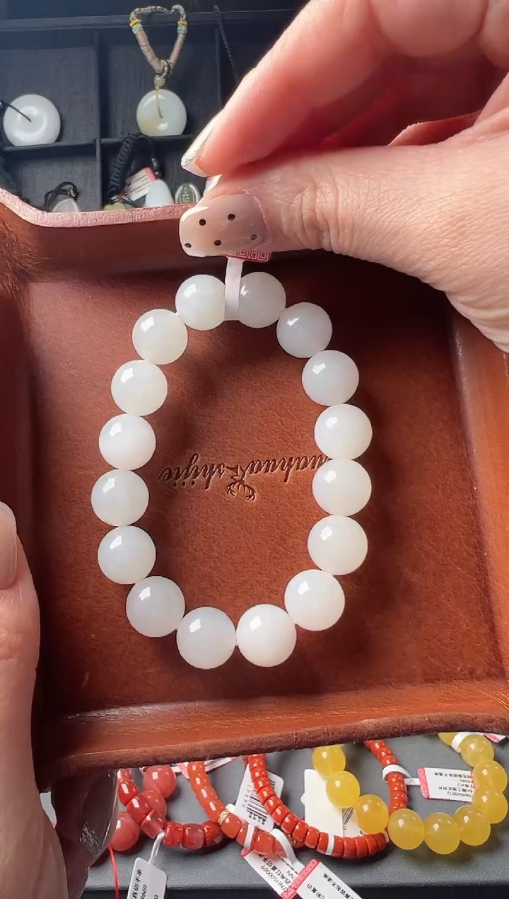 【闪购商品】和田玉手串未镶嵌圆珠手串HBHT41225-1