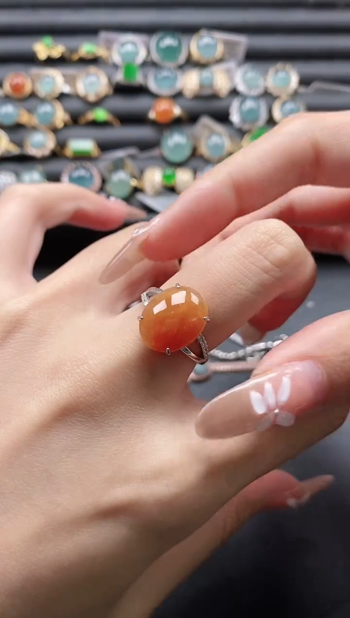 【闪购商品】翡翠戒指银S925镶嵌1111