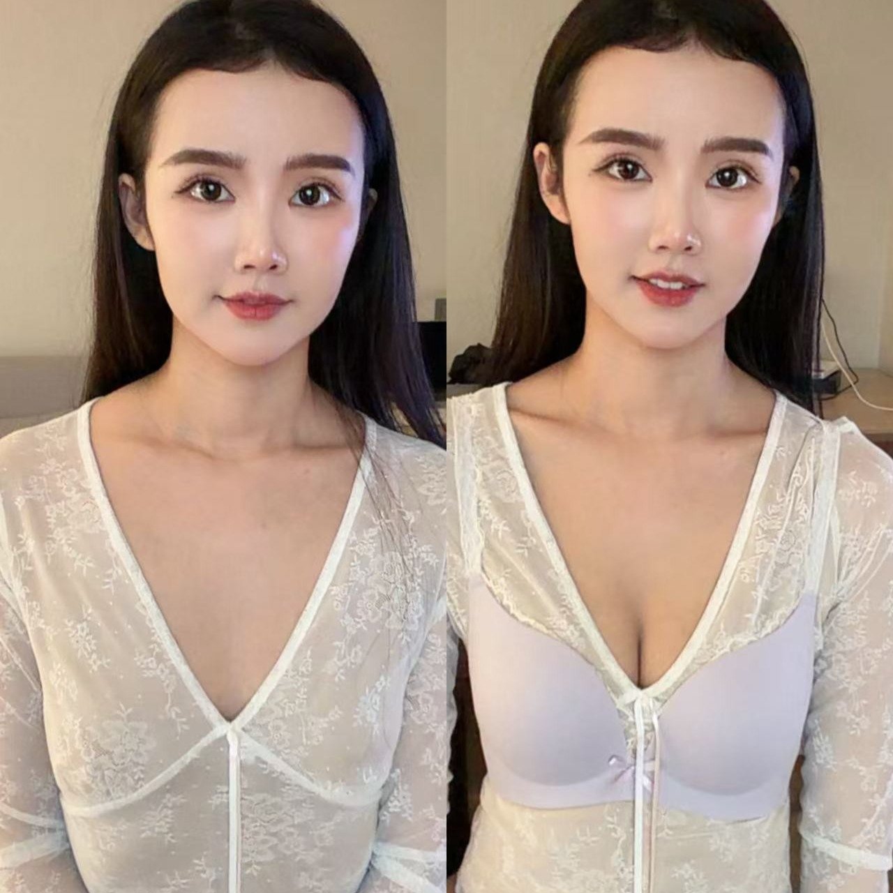 【穆小韩专属】漫画胸奢黛宠&蕾丝深V小胸聚拢隐形内衣 007-8227