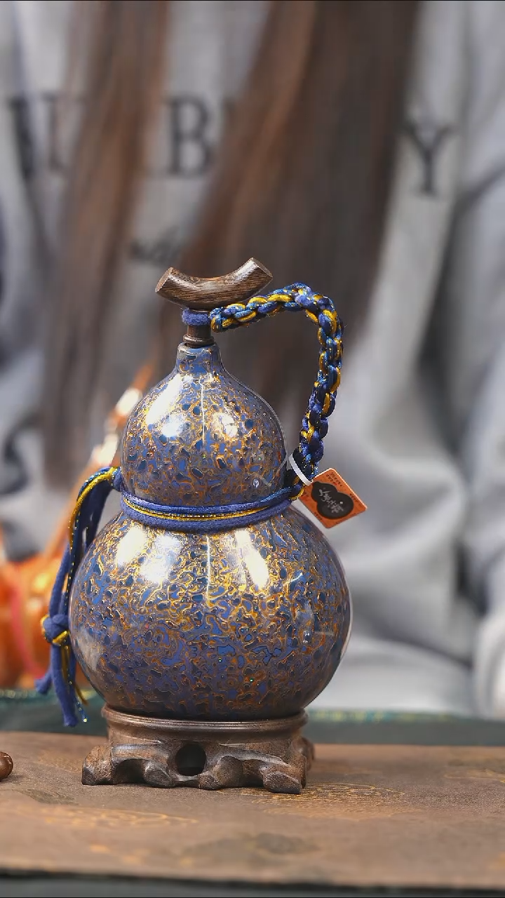 【闪购商品】XJ359漆艺酒葫芦不包手串及旋转底座