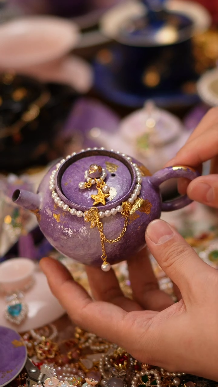 【闪购商品】紫色大漆泡茶壶+链子