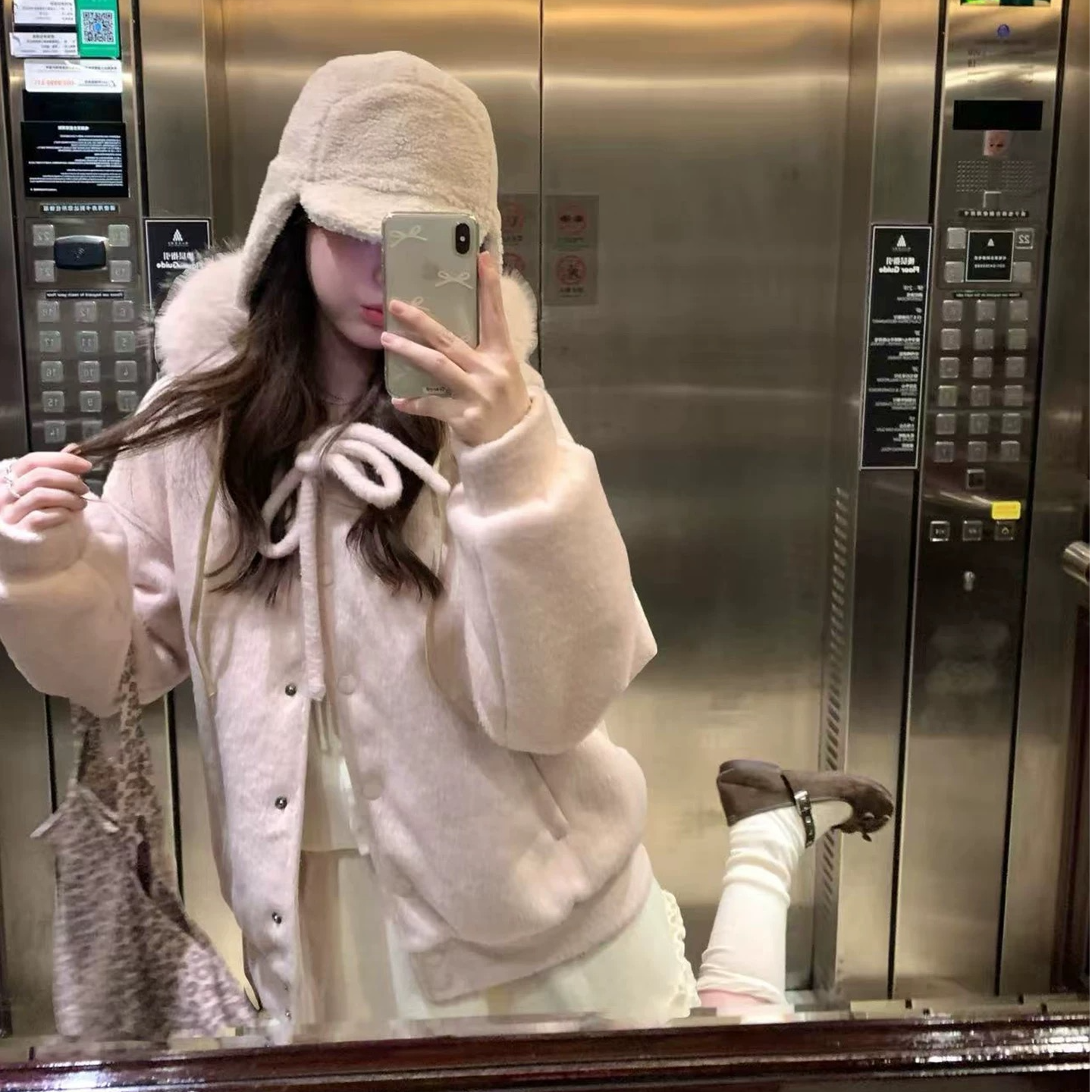 常规连帽保暖学院风甜美风短外套宽松上衣秋冬#699852