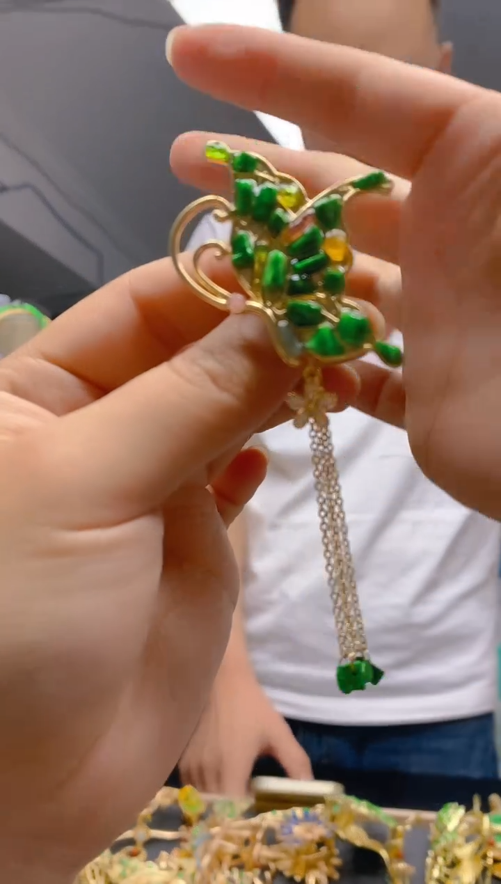 【闪购商品】翡翠耳饰合金0226翡翠胸针