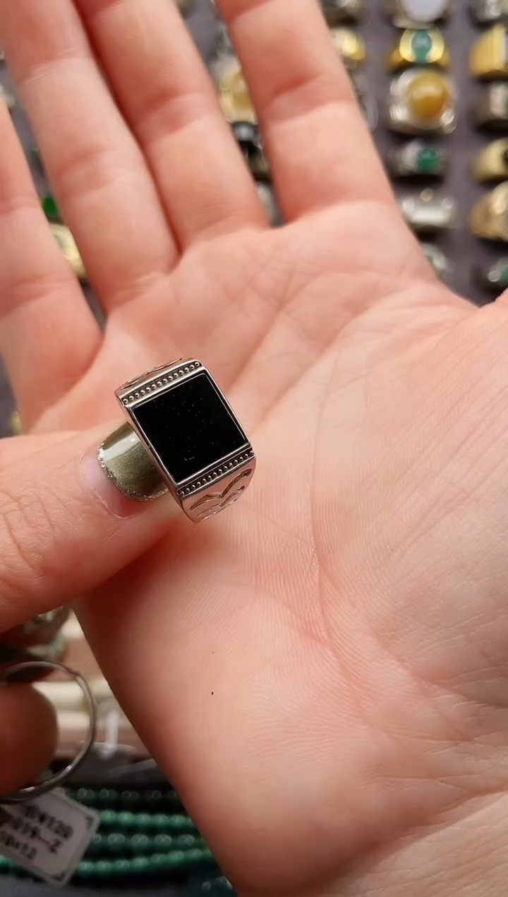 未镶嵌戒指翡翠河**星纯天然A货翡翠男戒