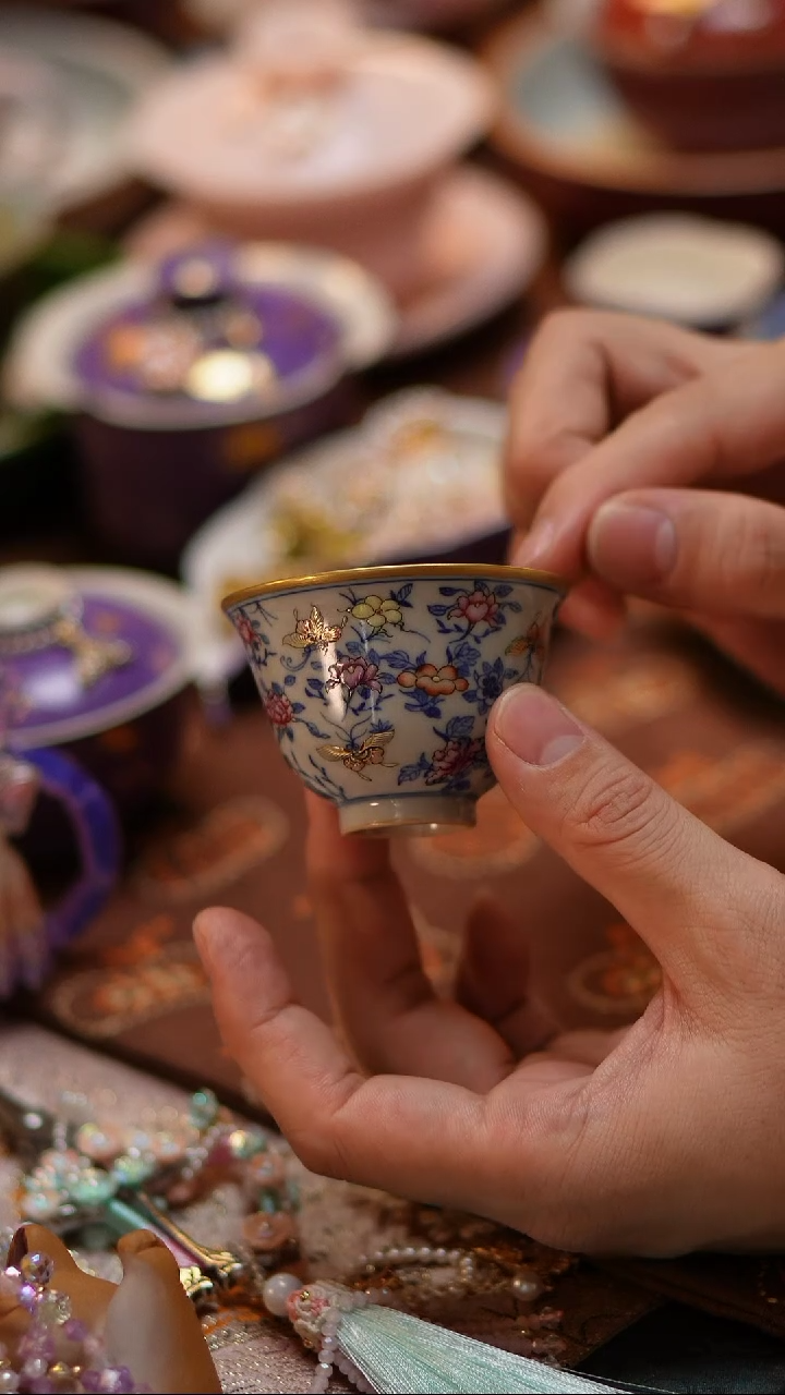 【闪购商品】青花斗彩客杯青花斗彩客杯