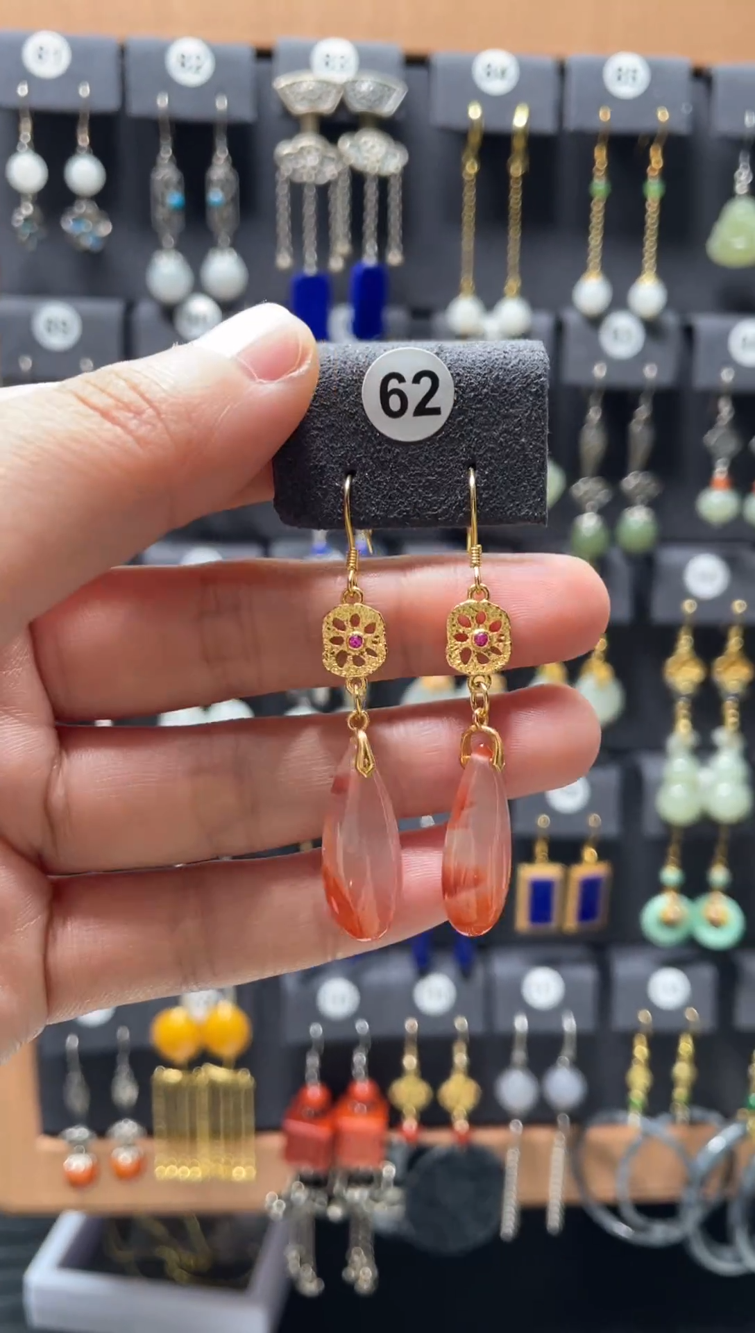 【闪购商品】南红玛瑙耳饰银S925镶嵌0062