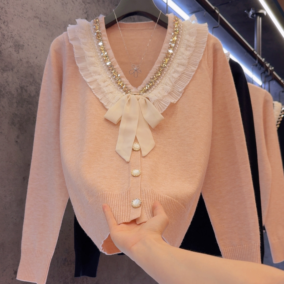 【定制大码女装80-200斤】气质重工温柔显瘦法式钉钻上衣2183