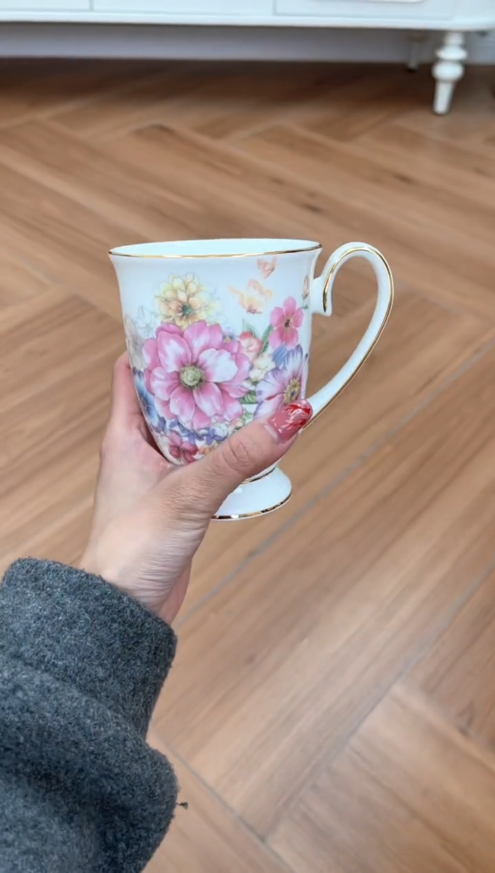 【闪购商品】碗花花高骨骨瓷马克杯