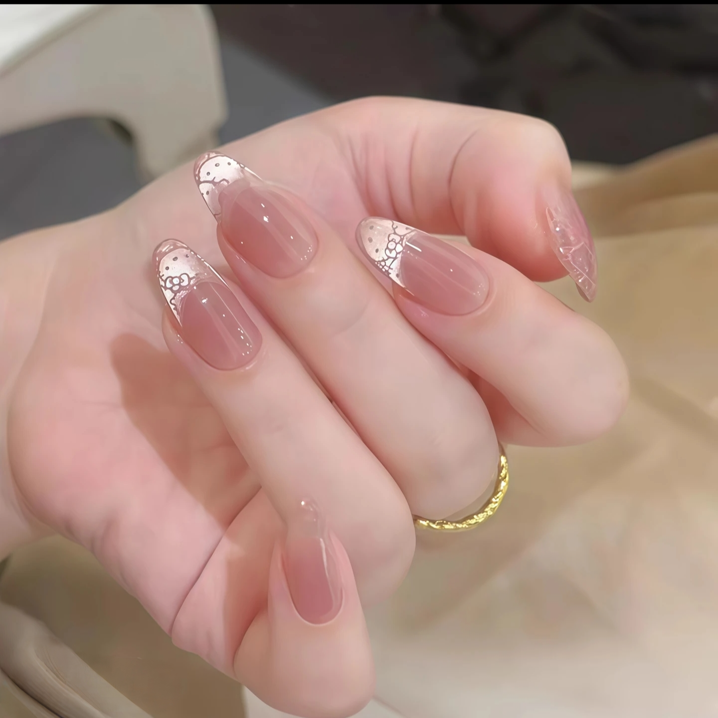 新款【法式kitty】法式猫眼温柔纯欲百搭显白纯手工穿戴美甲-10片装