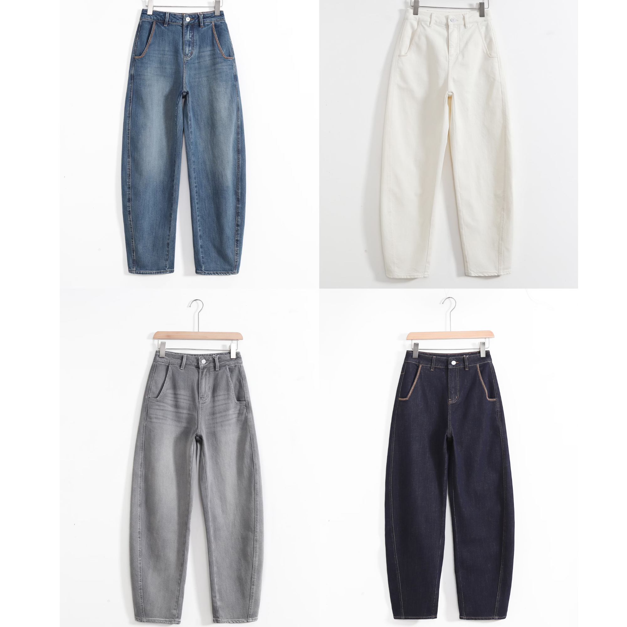 成人 女装 四花色香蕉牛仔裤