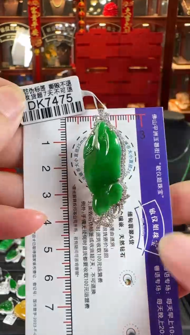 翡翠18K金镶嵌颈饰DK7475如鱼得水