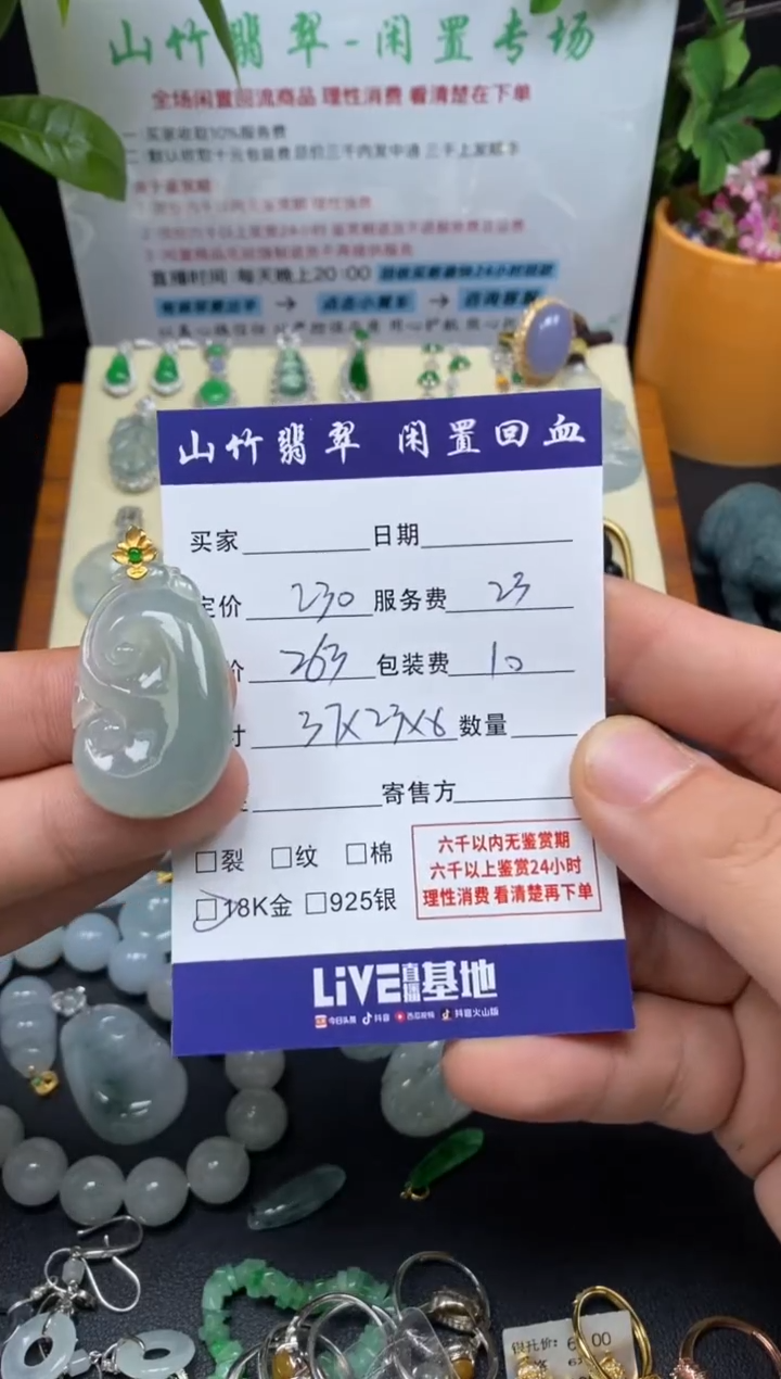 颈饰18K金镶嵌翡翠3001715