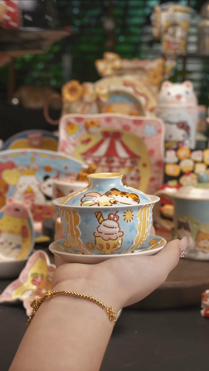 叮*猫【原创设计】景德镇手绘陶瓷