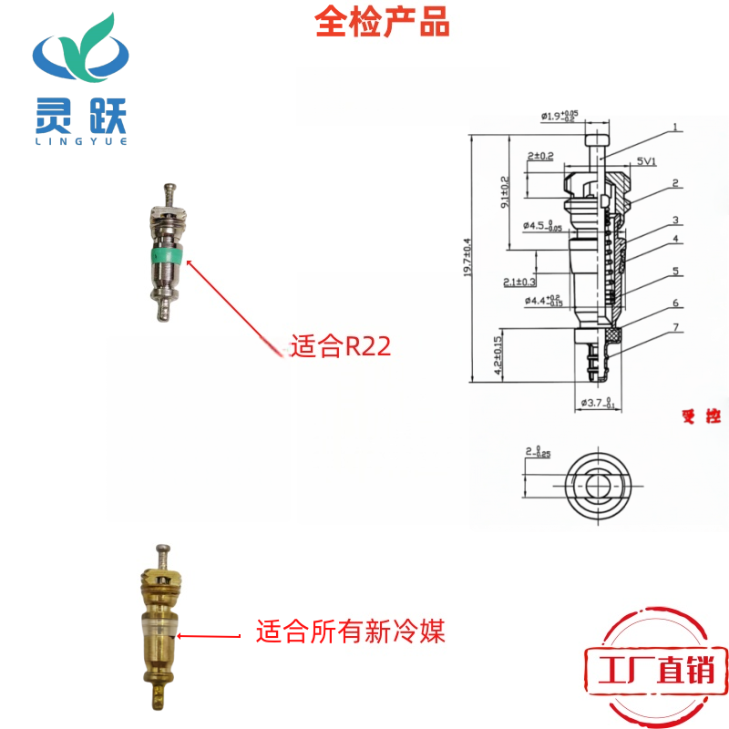 【100个起卖】 R22---R410a阀芯