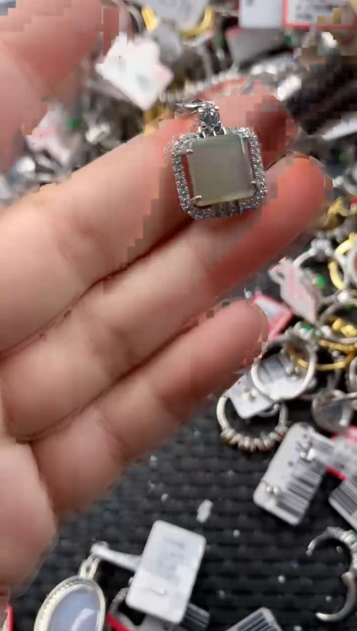 银S925镶嵌戒指翡翠444   1