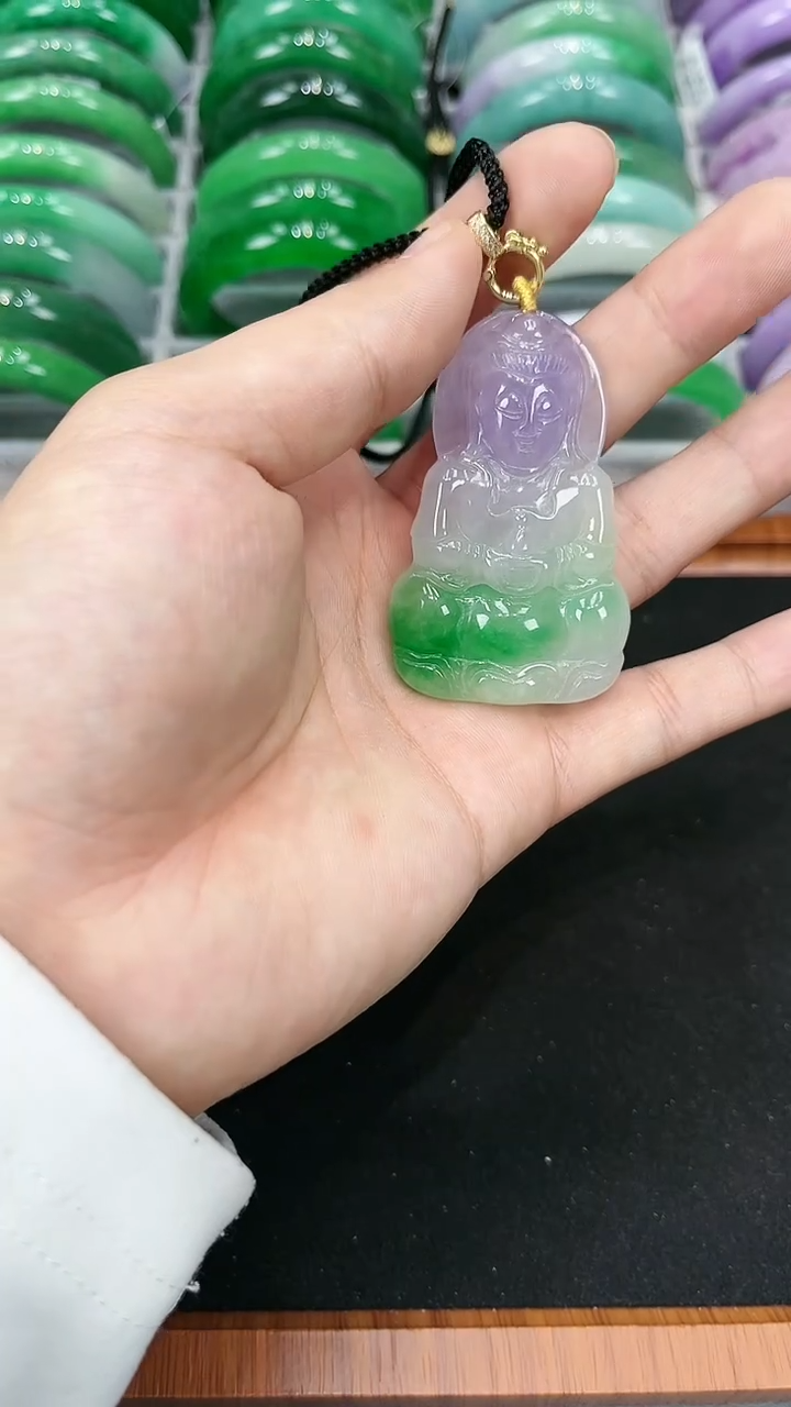 【闪购商品】砖雕s41满色精雕观音吊坠