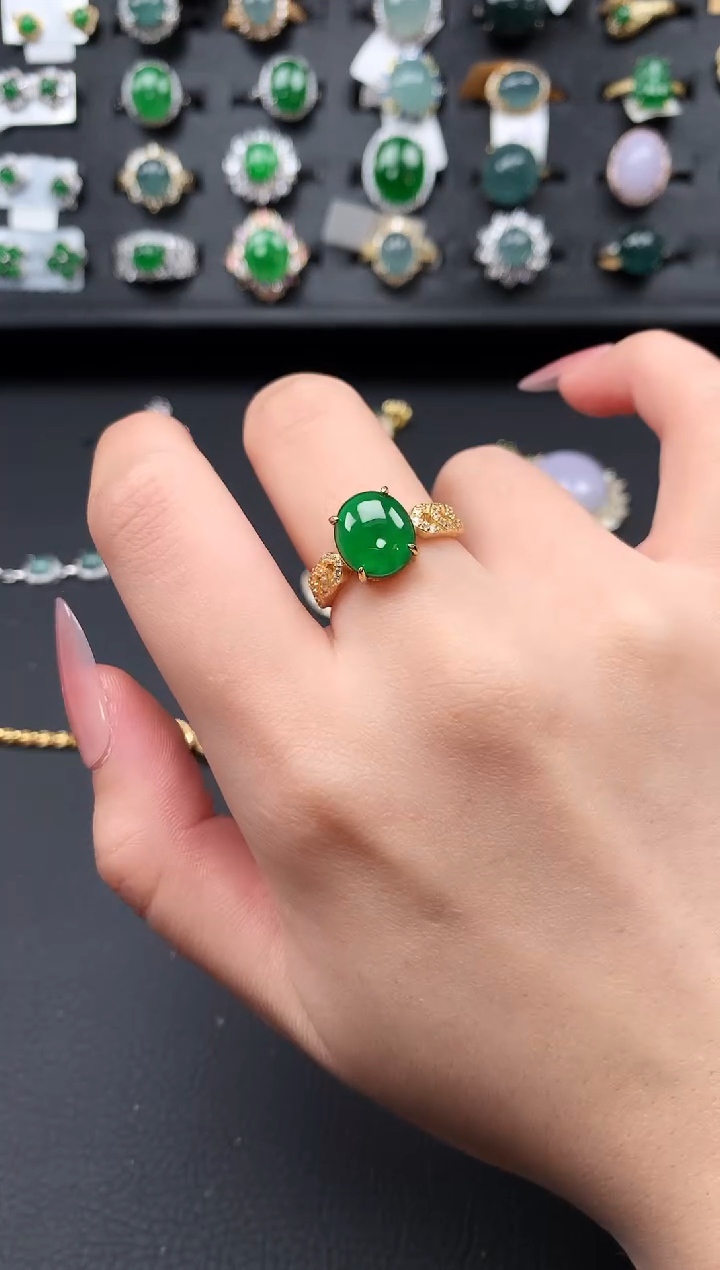 【闪购商品】翡翠戒指银S925镶嵌651241