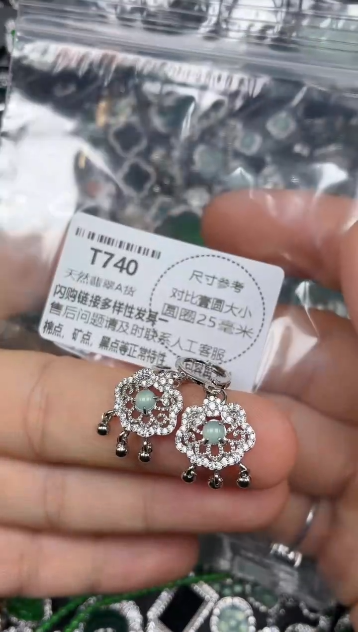 颈饰未镶嵌翡翠T740耳扣